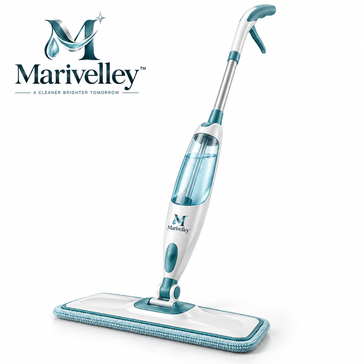 Marivelley™ MistGlide Spray Mop – Refillable Floor Cleaning Mop with Fine-Mist Sprayer & Reusable Microfiber Pad
