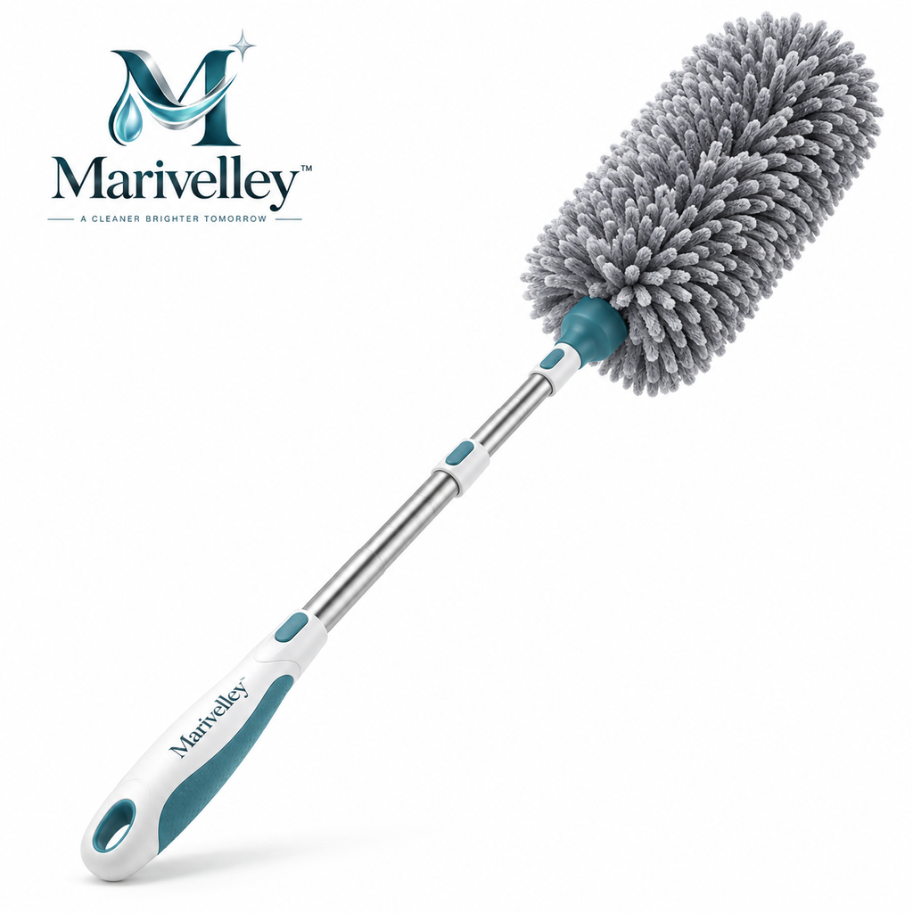Marivelley™ ReachCloud Extendable Duster – Flexible Long-Reach Microfiber Dusting Wand for Ceilings, Fans, Furniture & Hard-to-Reach Spaces