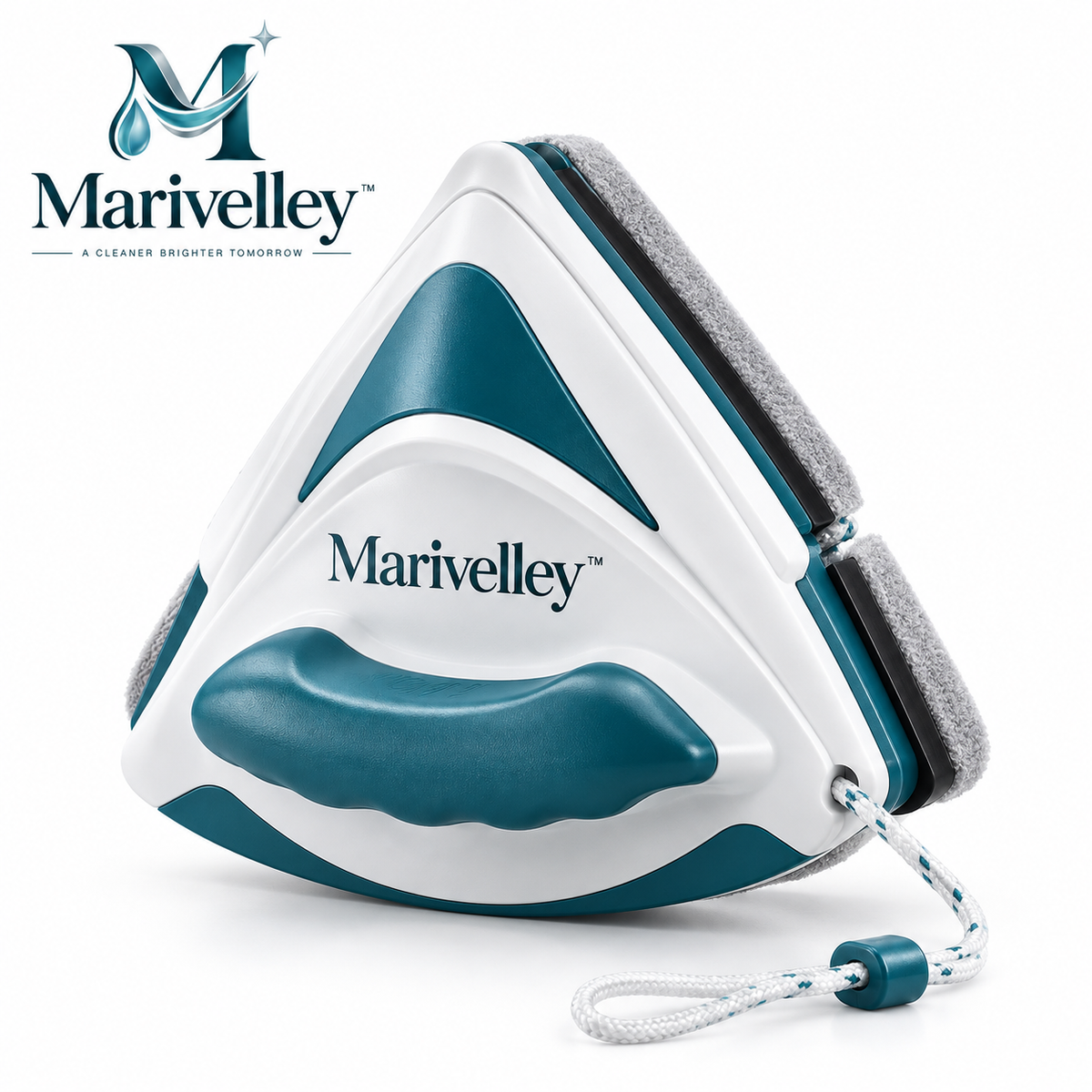 Marivelley™ TwinGlide Double-Sided Window Cleaner – Magnetic Glass Cleaning Tool with Safety Cord for Interior & Exterior Window Care