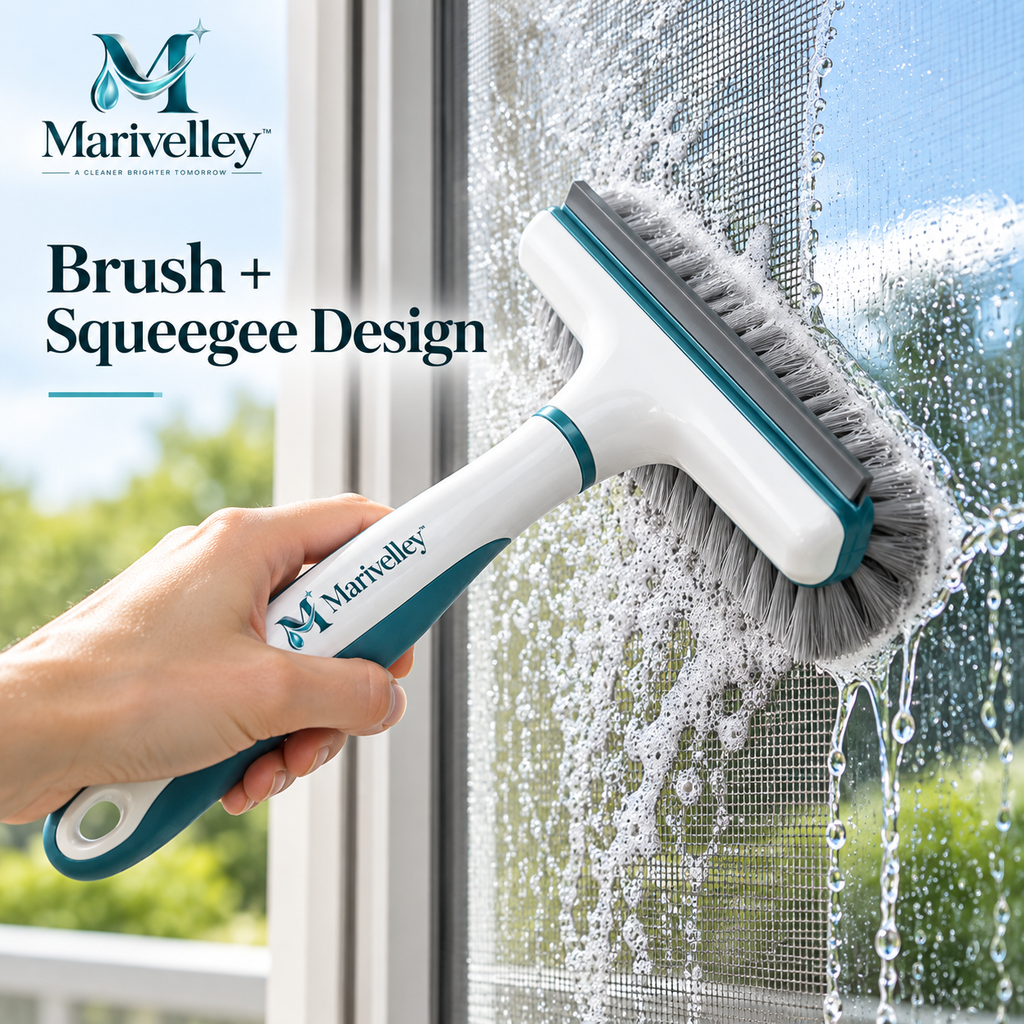 Marivelley™ ScreenSweep Window Screen Cleaning Brush – Dual-Sided Mesh Duster for Window Screens, Sliding Doors & Fine Dust Removal
