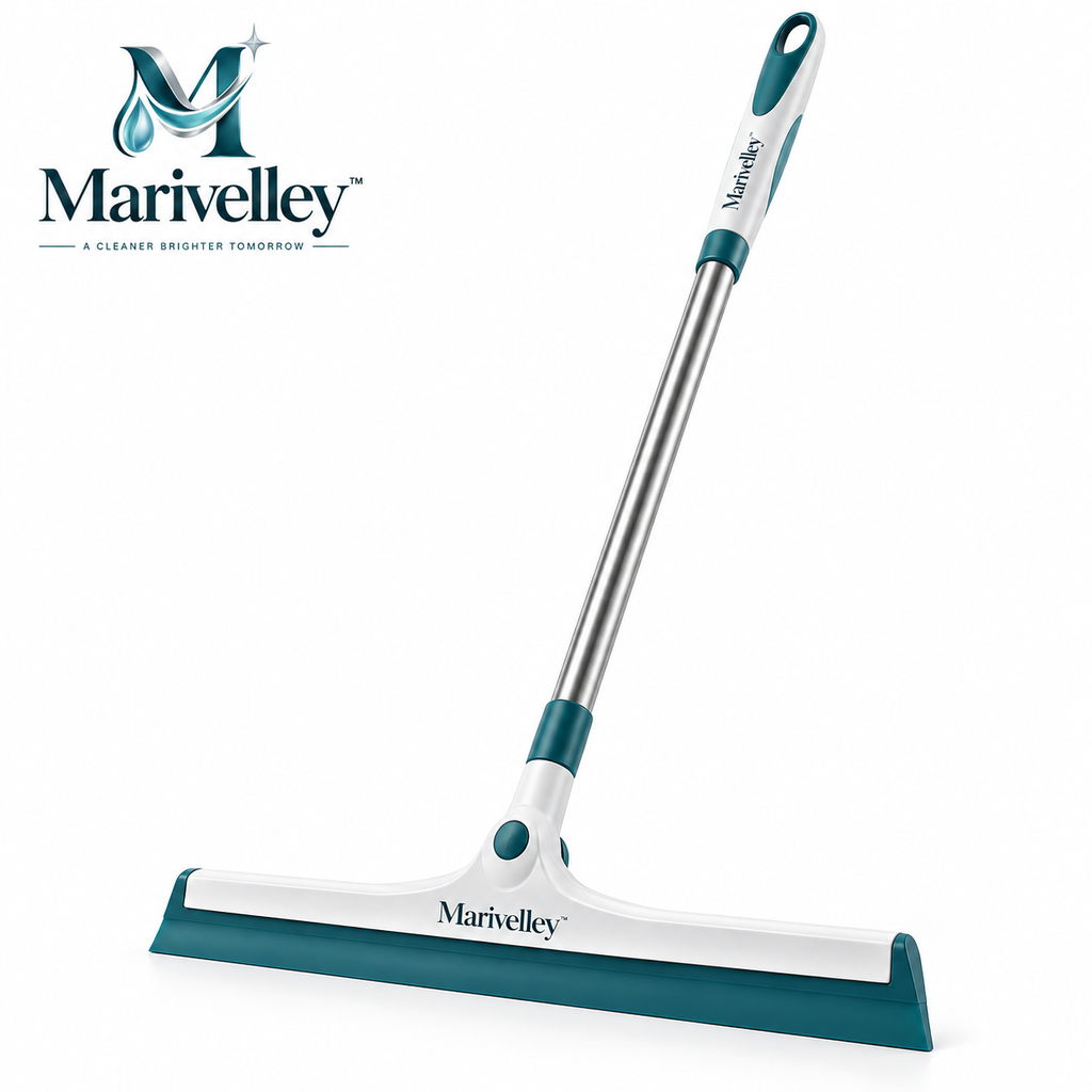 Marivelley™ PushDry Floor Squeegee – Wide-Blade Water Sweeper for Bathrooms, Garages, Patios & Hard Floors