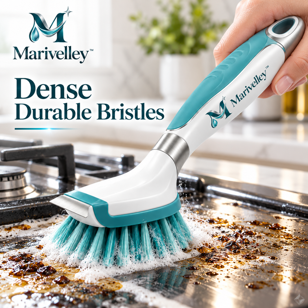 Marivelley™ HeatZone Stovetop Cleaning Brush – Heavy-Duty Kitchen Scrubber for Cooktops, Burners, Grates & Grease-Prone Surfaces