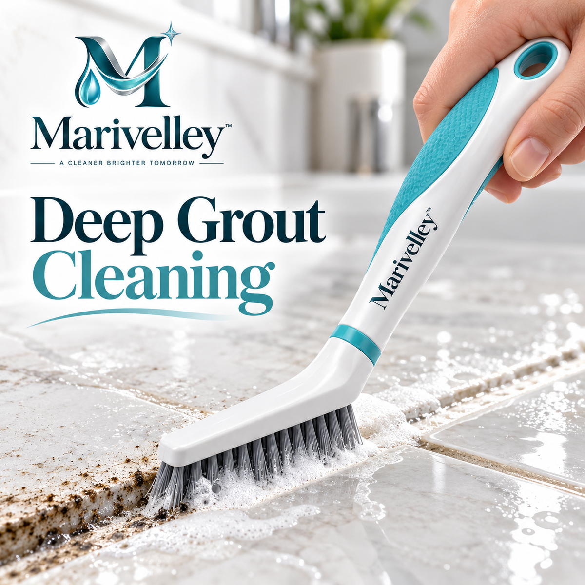 Marivelley™ Precision Grout Cleaning Brush – Narrow Tile Joint Scrubber for Bathrooms, Kitchens & Hard-to-Reach Lines